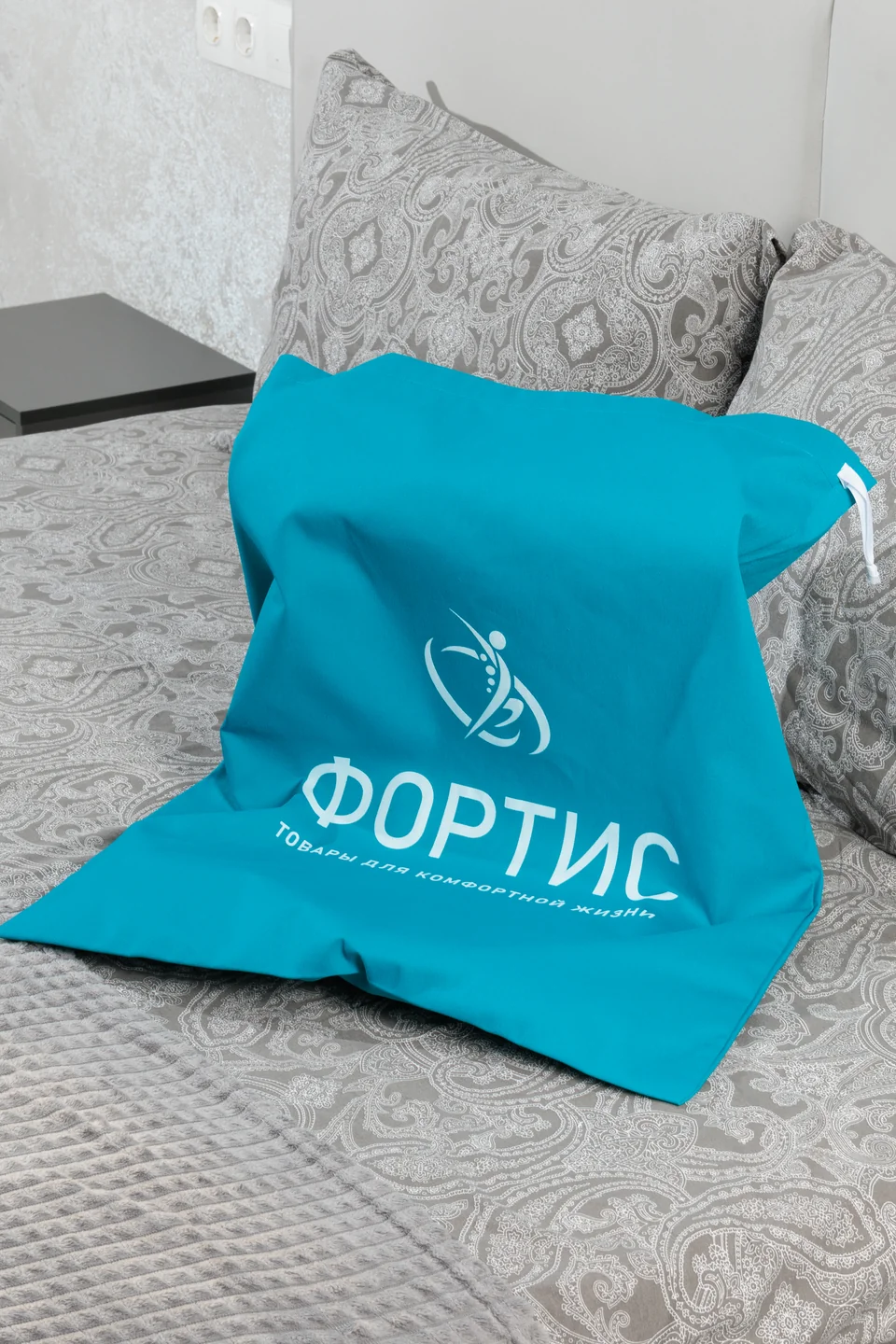 Бирюзовый мешочек с названием ФОРТИС